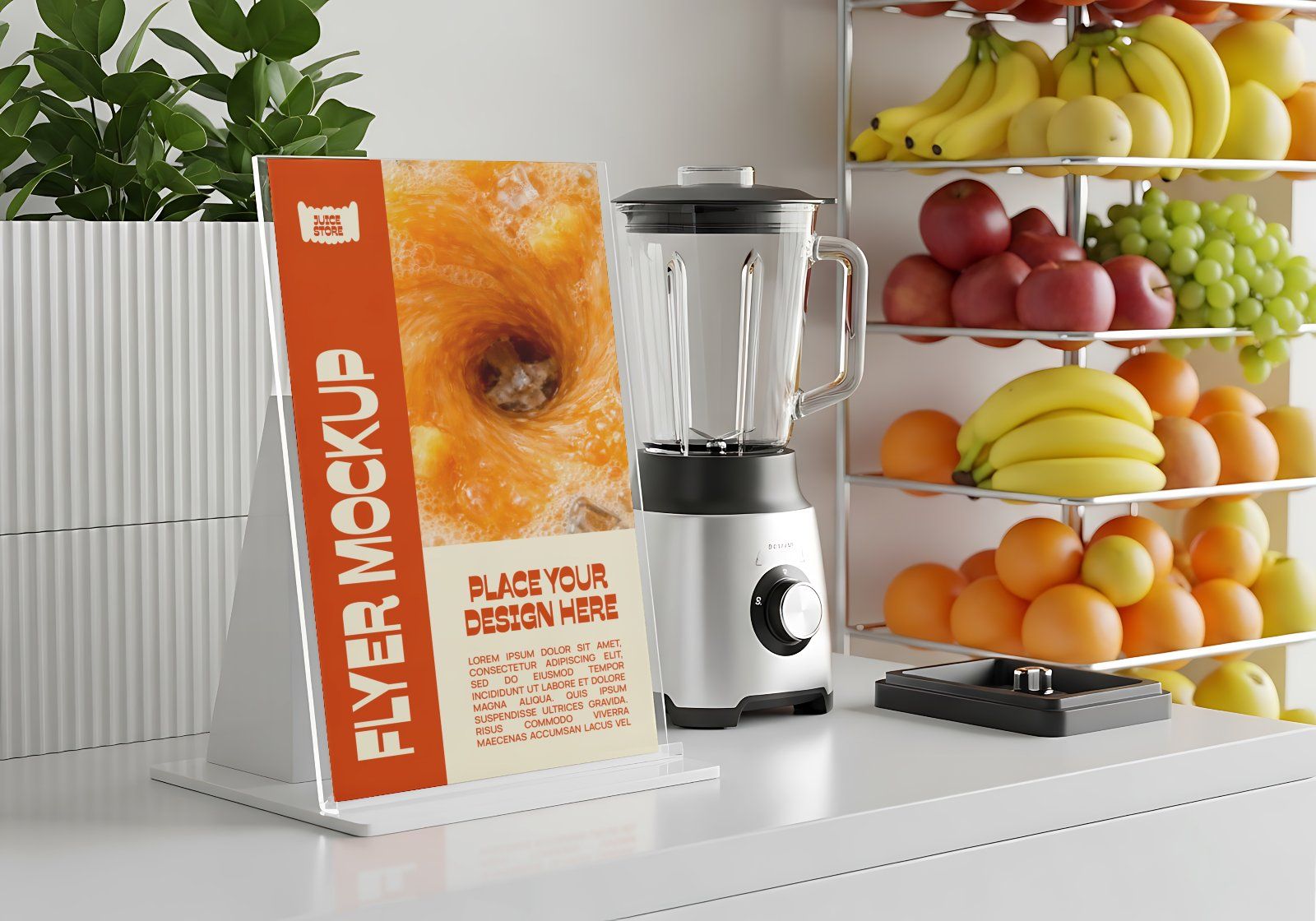 Premium Branding Orange Juice Store Mockup — image 2