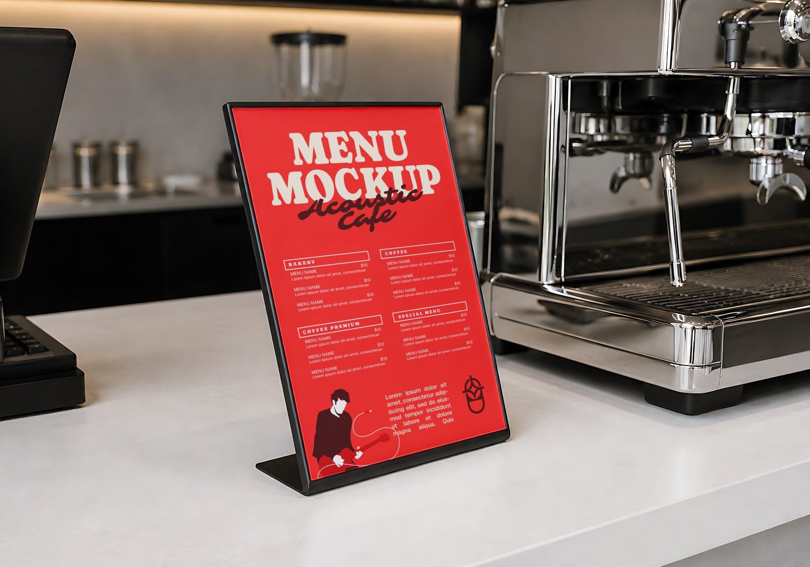 Premium Live Music Cafe Branding Mockup Bundle – 15 Aesthetic PSD Scenes for Coffee Shop & Acoustic — image 12