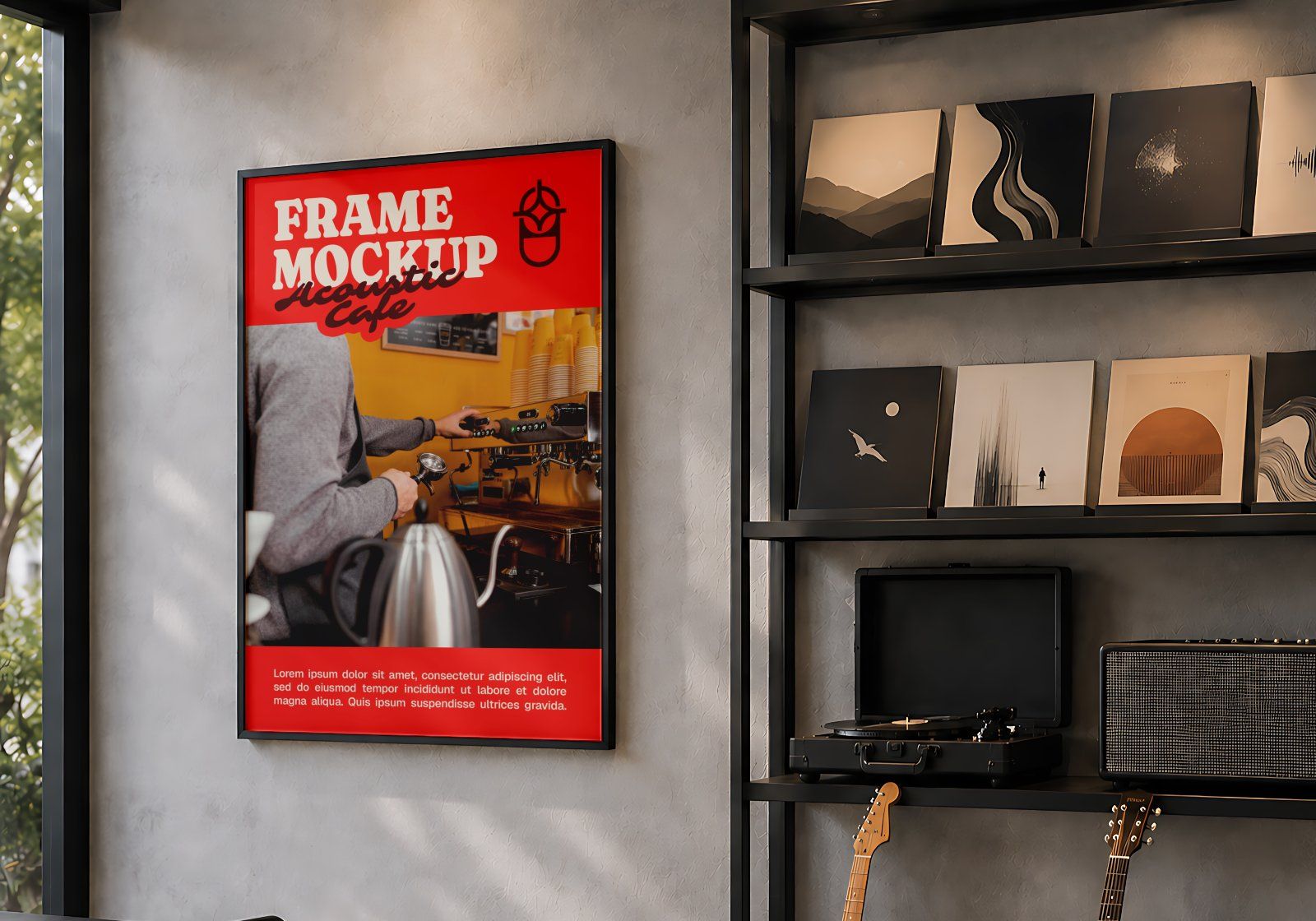 Premium Live Music Cafe Branding Mockup Bundle – 15 Aesthetic PSD Scenes for Coffee Shop & Acoustic — image 11