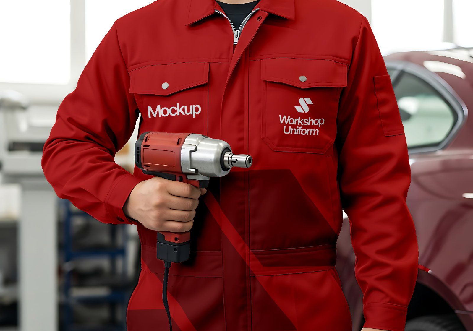 16 Workshop & Car Wash Mockups – PSD Toolbox, Flyer, Uniform, Door, and Product Label Kit — image 6