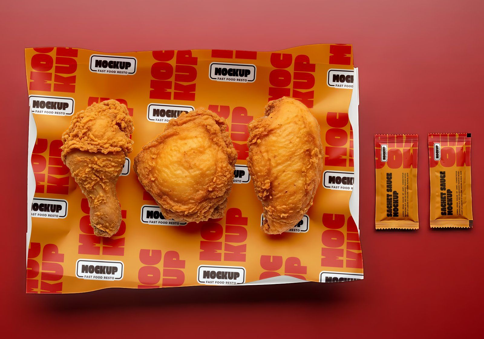 Fast Food Restaurant Mockup Set for Pizza & Fried Chicken Branding. — image 12
