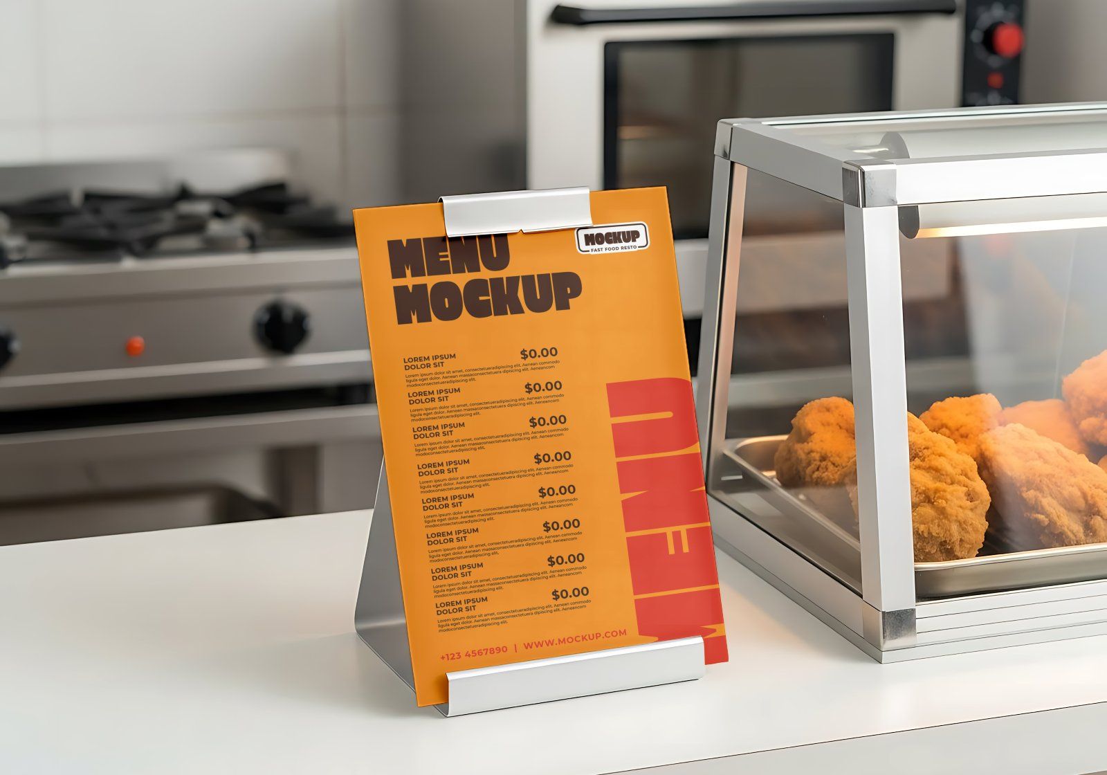 Fast Food Restaurant Mockup Set for Pizza & Fried Chicken Branding. — image 8