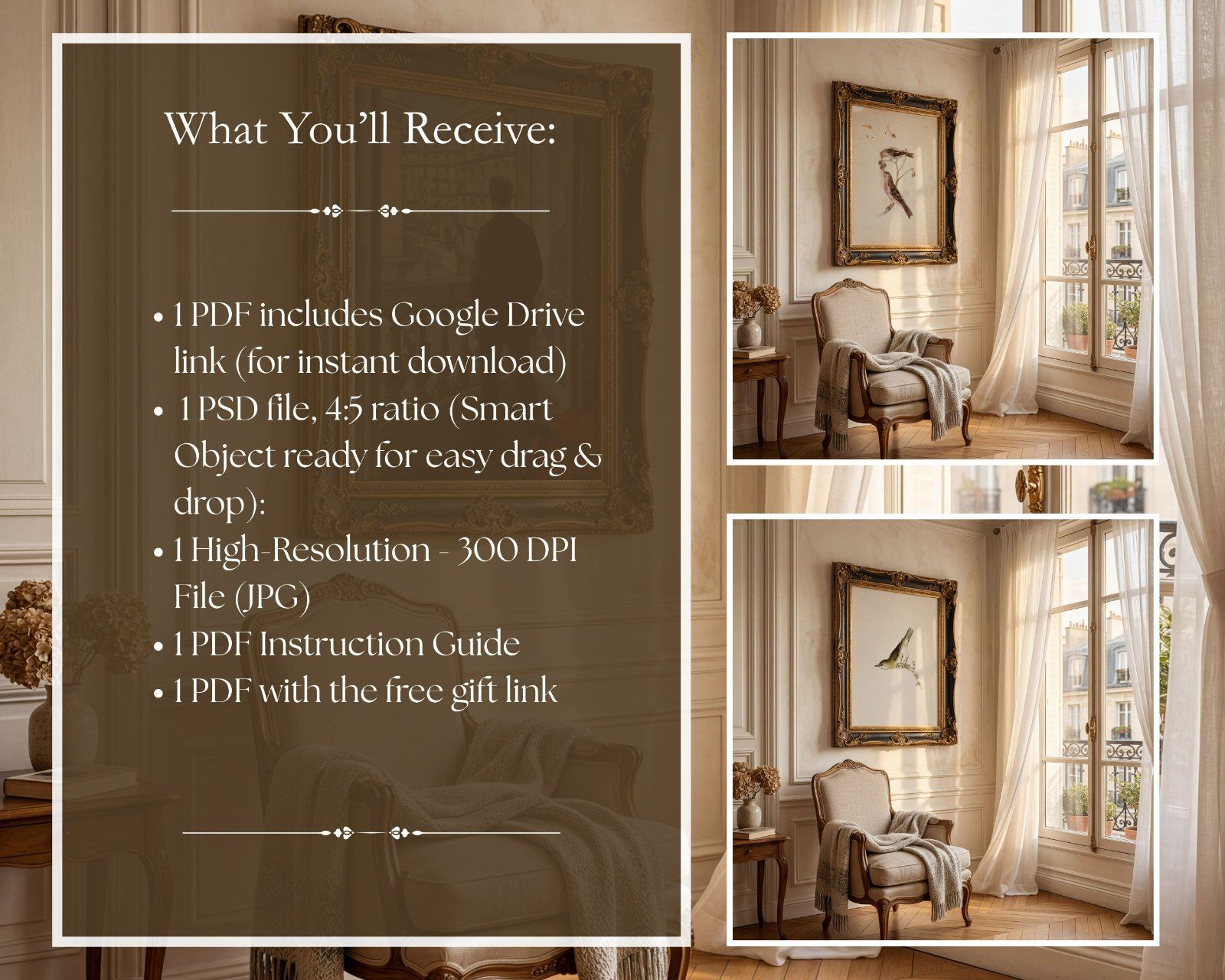 4x5 ornate frame mockup, baroque style frame PSD — image 9