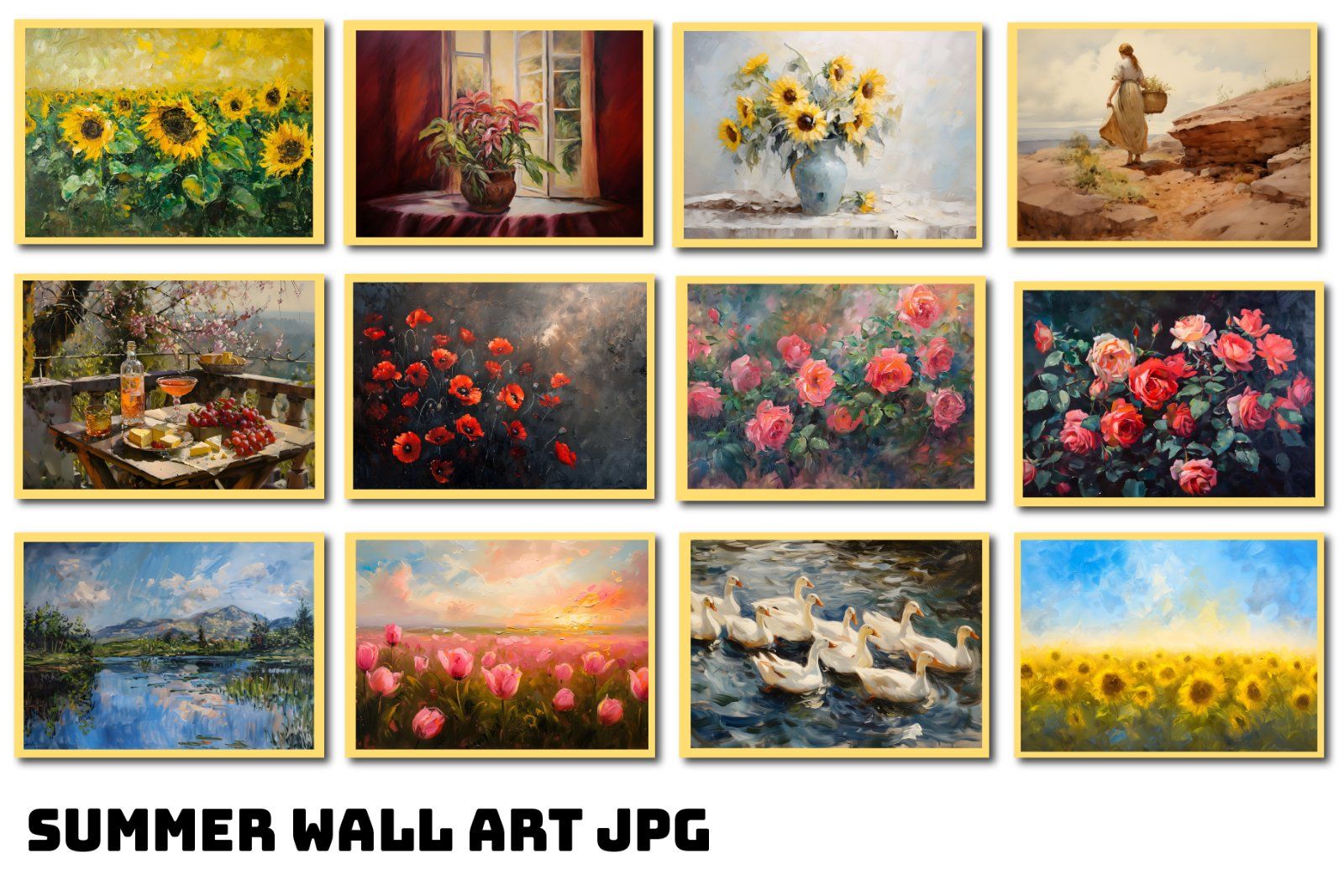 Summer Wall Art Bundle, Bundle Wall Art, Vintage Wall Art, Summer Prints, Summer JPG, Spring Prints, — image 3