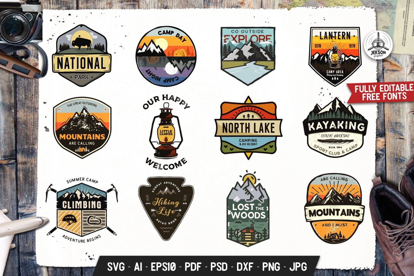 Retro Camp Badges / Stickers Vol.1 — image 2