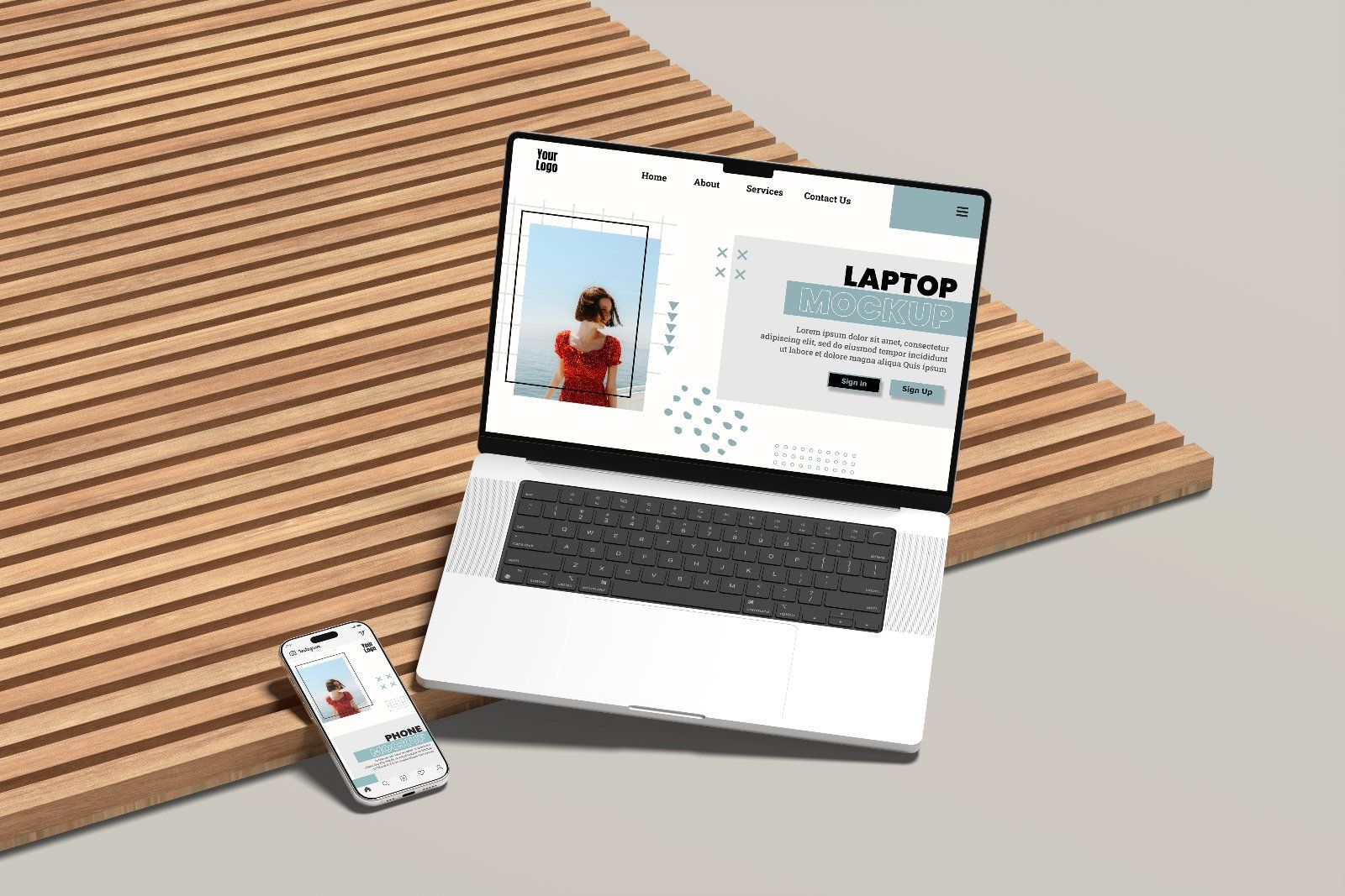 Laptop and Phone Mockup — image 1
