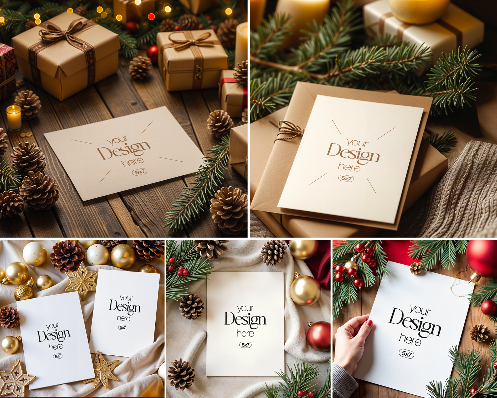 20 Christmas Card Mockup Bundle: White Blank Card PSD (Digital Download) — image 2