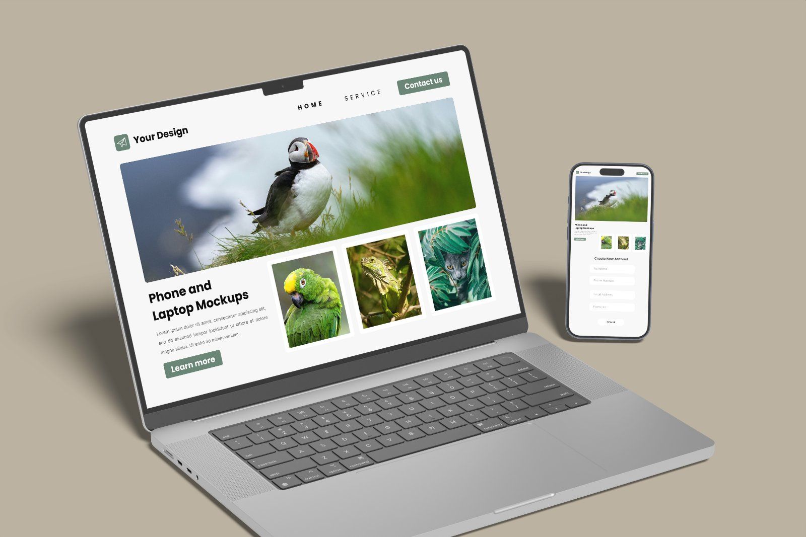 Laptop and Phone Screen Mockup — image 2