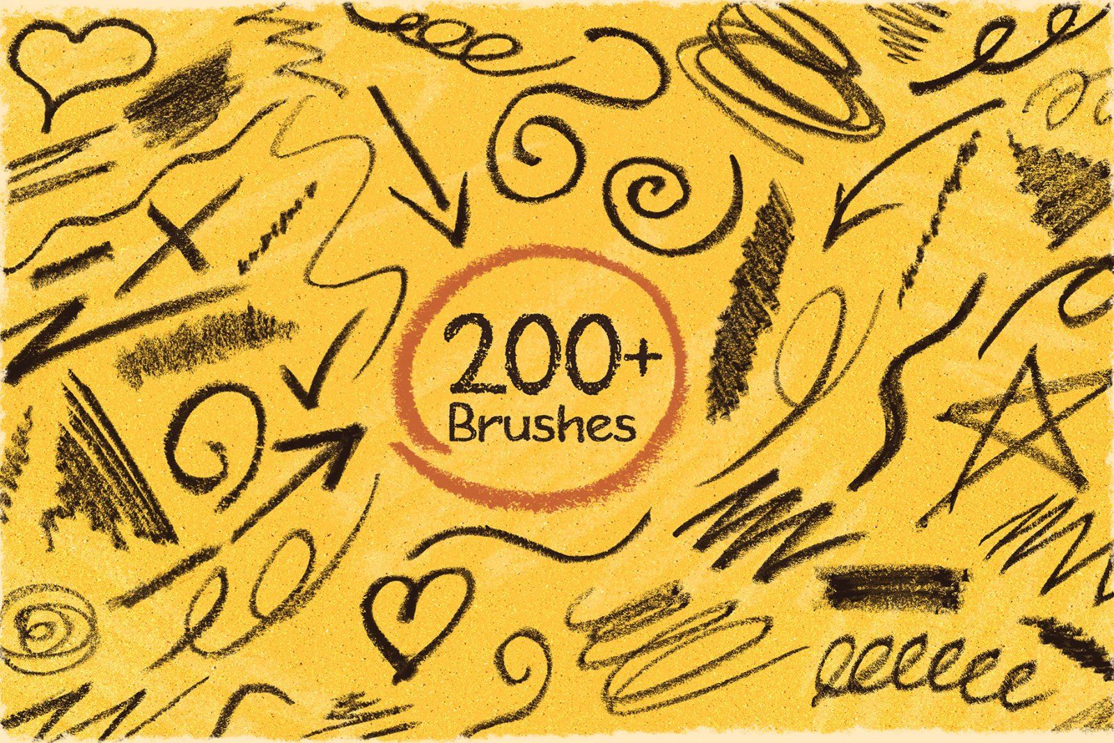 200+ Crayon Photoshop Brushes, Photoshop Brush, Crayon Texture, hand-drawn texture, Real Crayon Text — image 2