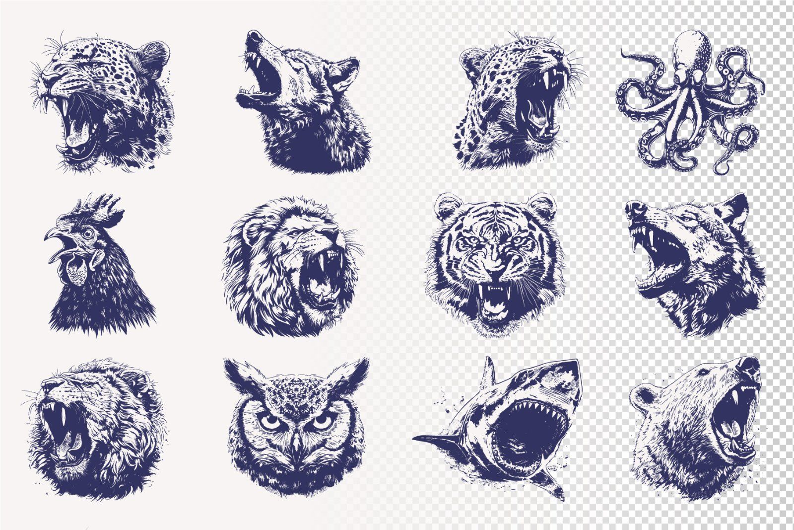 26 Animal Head Vector Illustrations — image 3