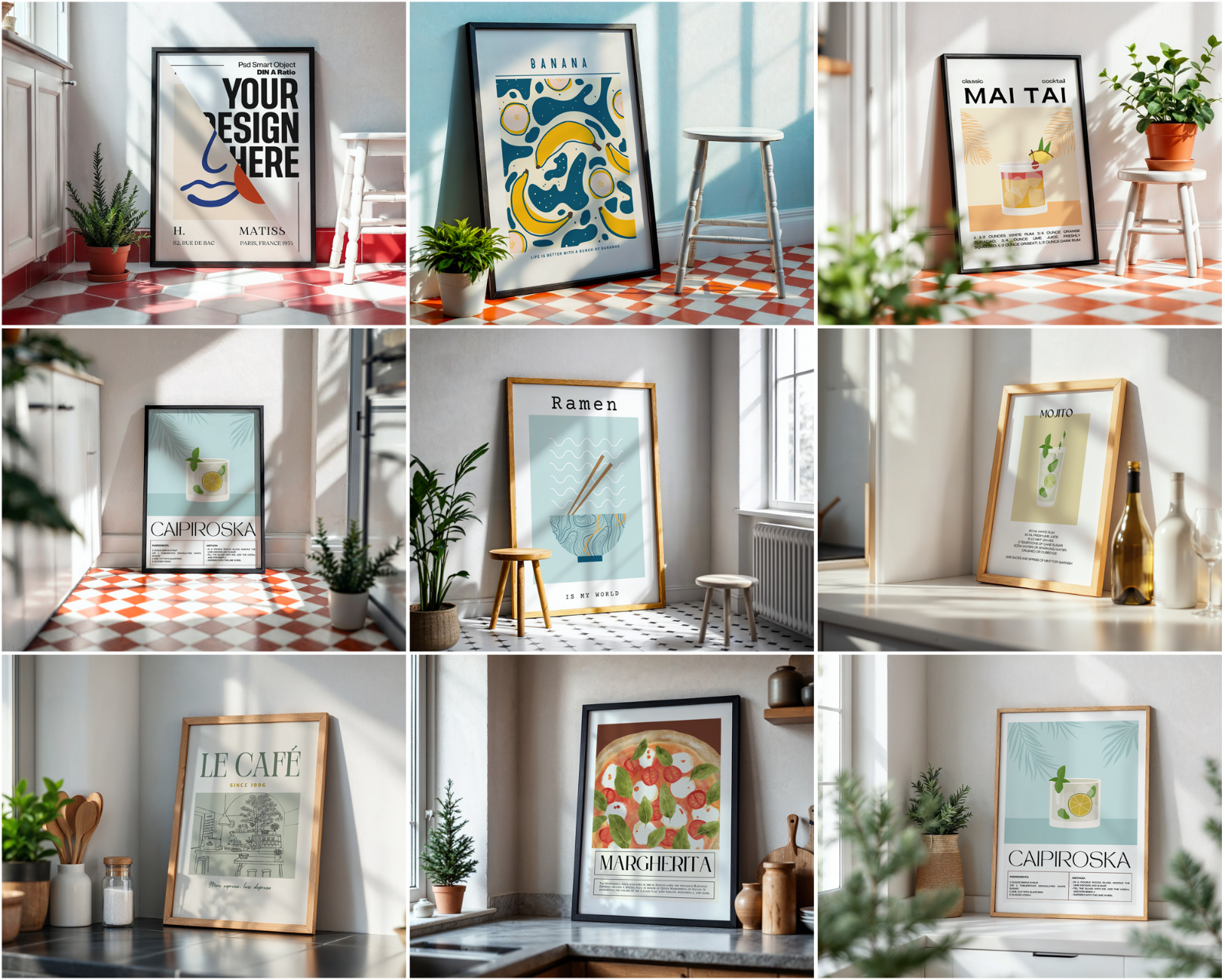 35 Kitchen Frames Mockup PSD Bundle — image 1