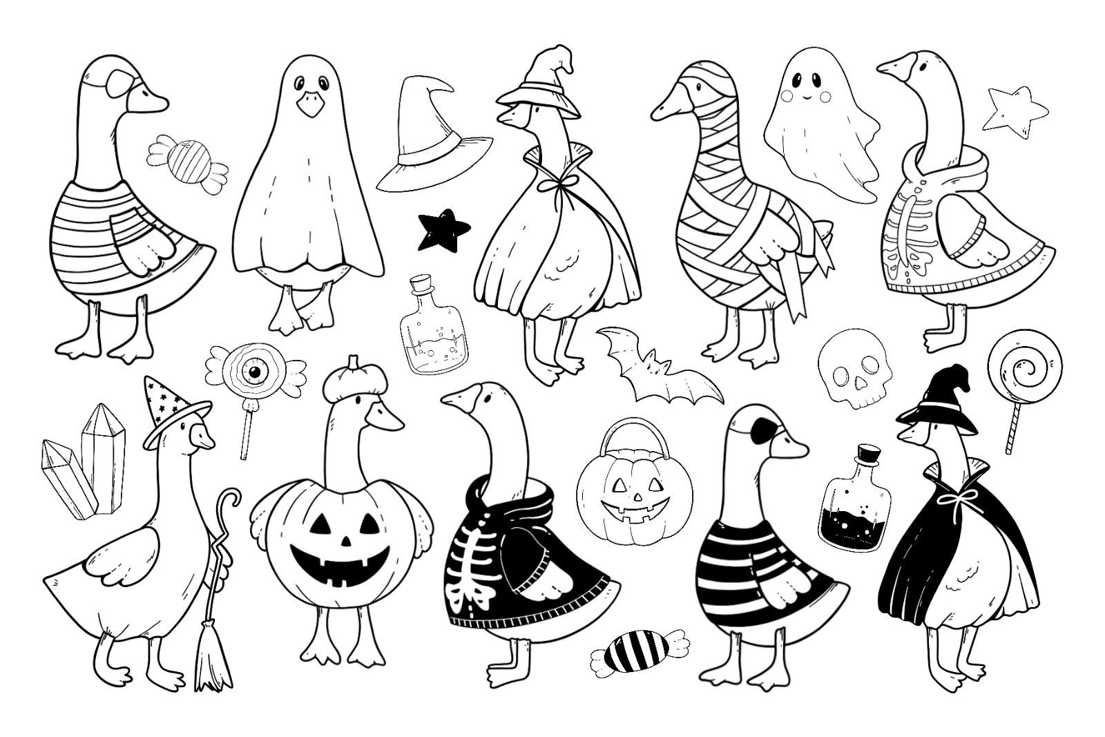 Halloween Silly Goose PNG,SVG — image 3