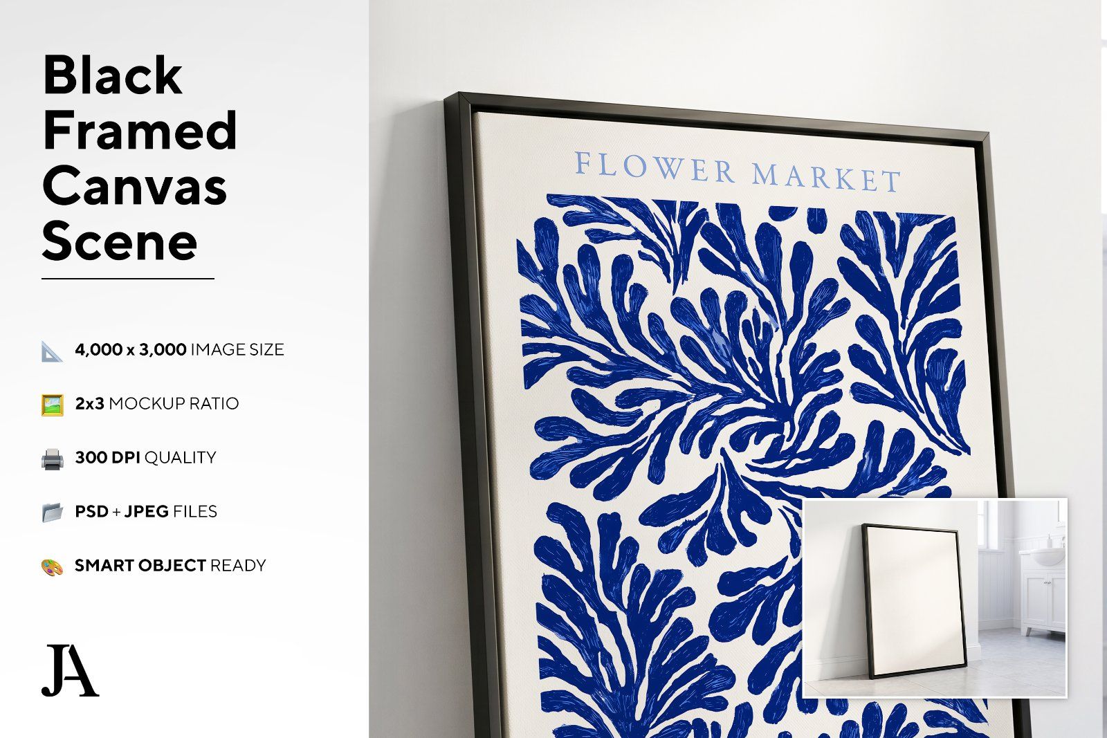 Black Framed Canvas | 2x3 Ratio PSD — image 3