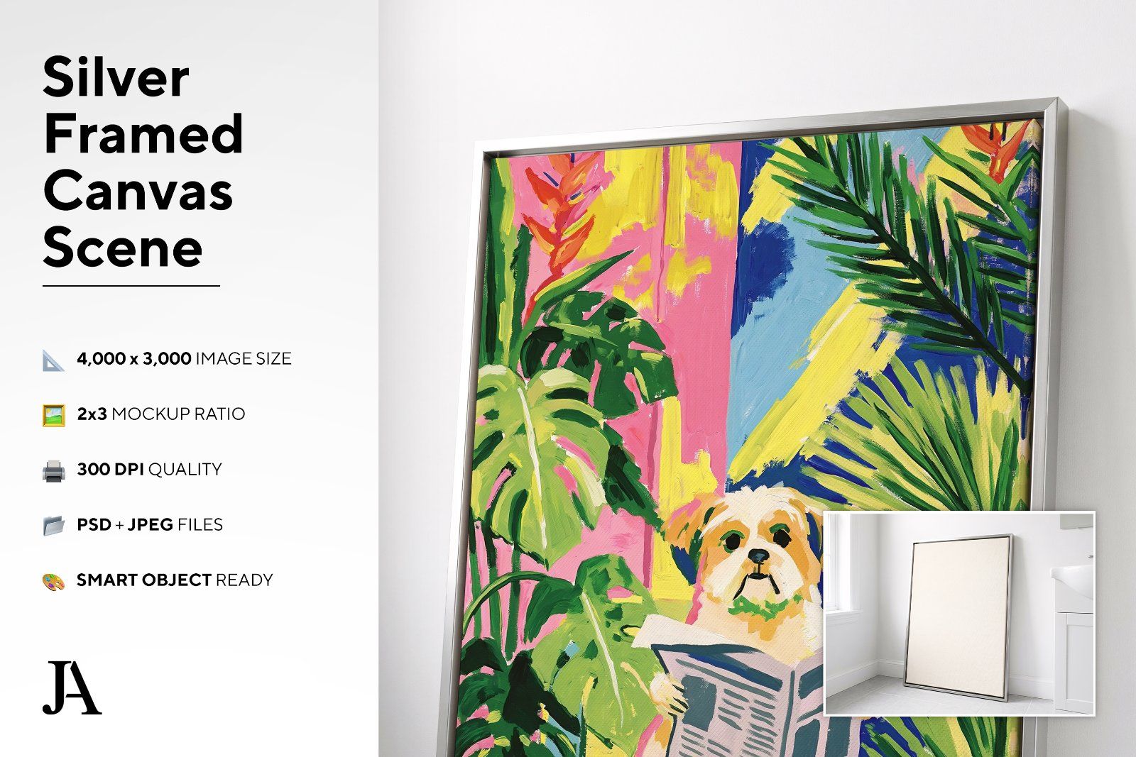 Silver Framed Canvas | 2x3 Ratio PSD — image 3
