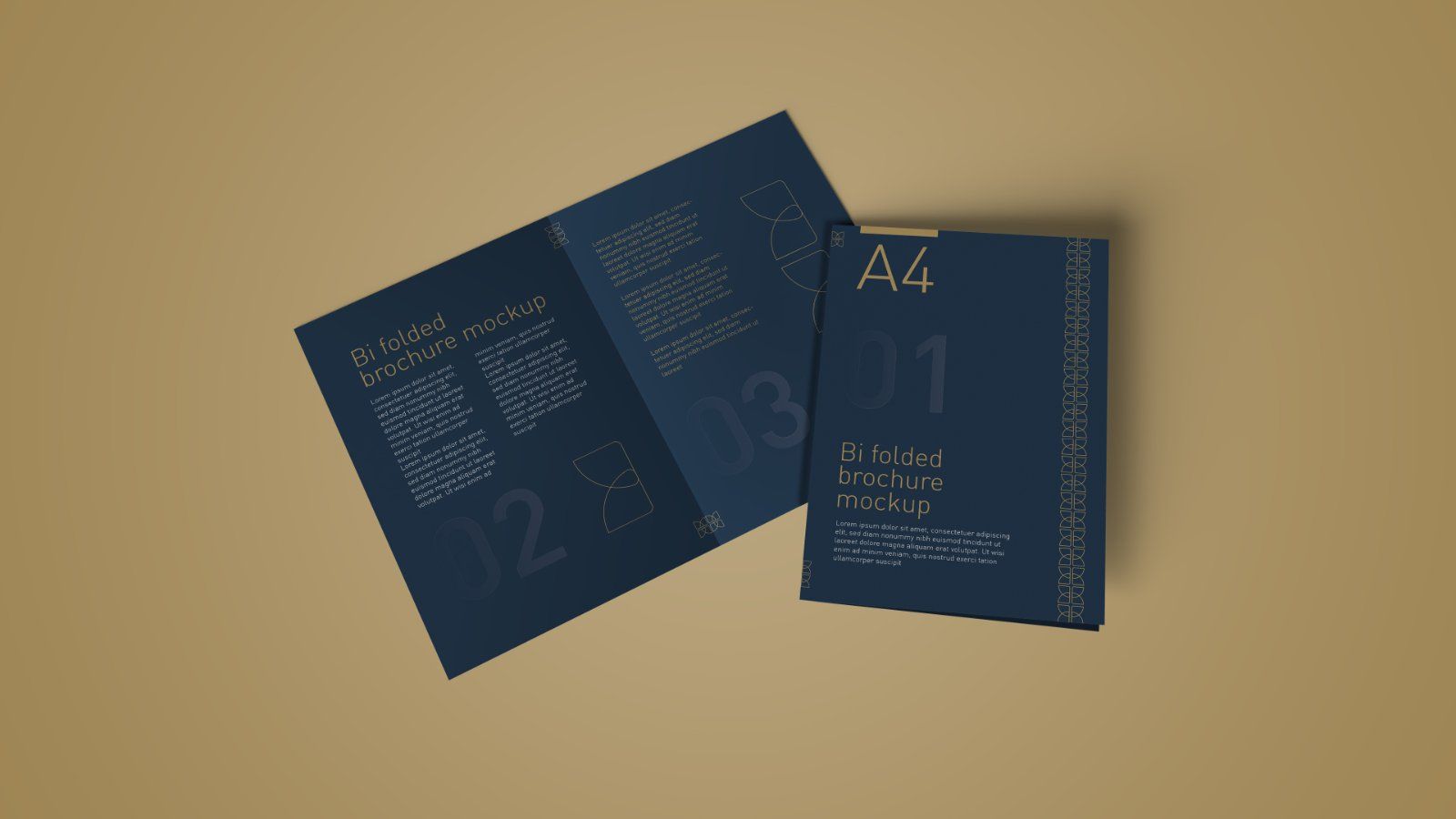 A4 Bi-Fold Brochure Mockup – 5 PSD Files, Folded Flyer & Print Branding Mockup — image 3