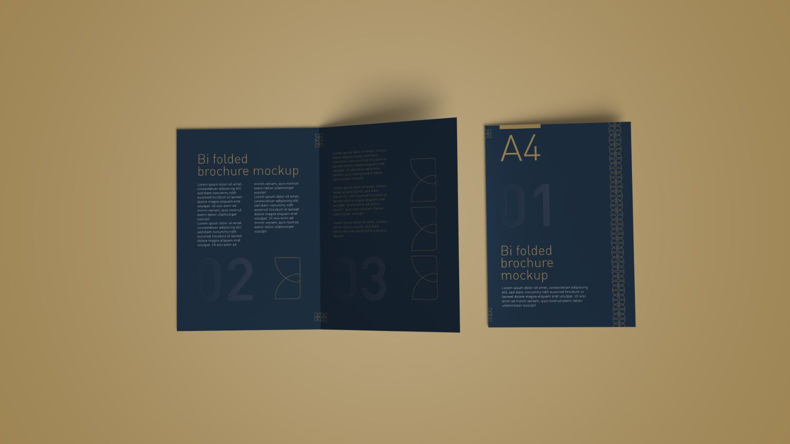 A4 Bi-Fold Brochure Mockup – 5 PSD Bundle Files, Folded Flyer & Print Branding Mockup — image 2
