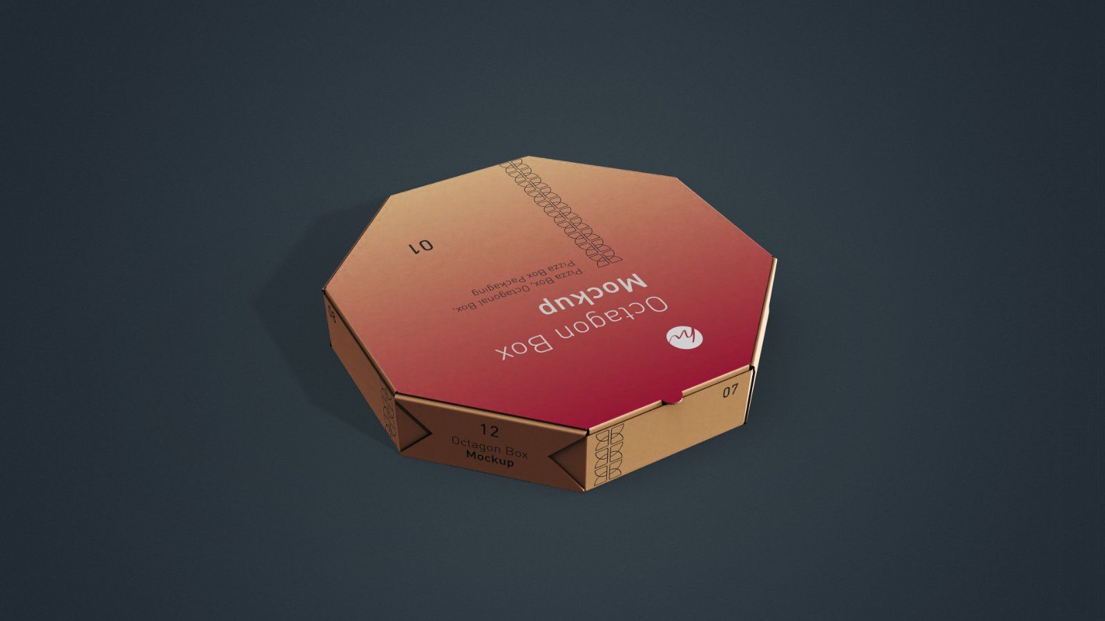 Octagonal Pizza Box Mockup - 5 PSDs — image 3