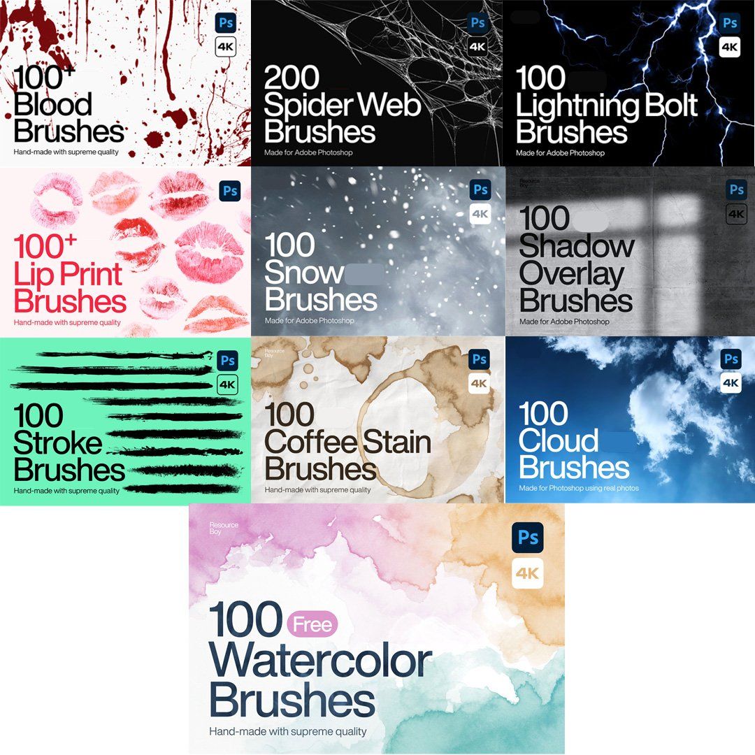 2500+ Photoshop Brushes - Mega Bundle For photoshop ,brush bundle ,  Full Shop Bundle,   All In One — image 3