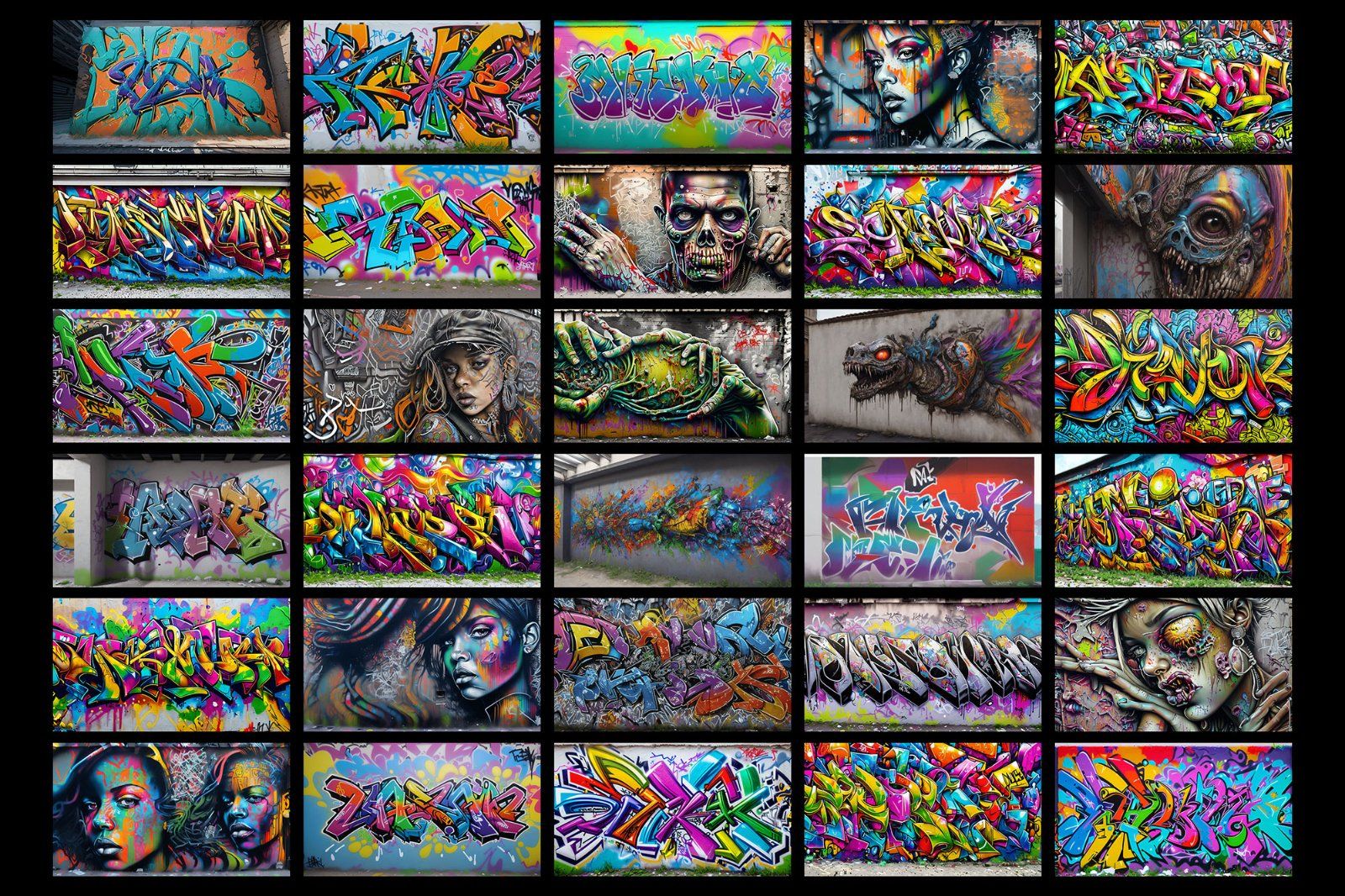 300 Graffiti Wall Colorful Background, Digital Paper, Distressed Textures, Graffiti Backgrounds — image 2