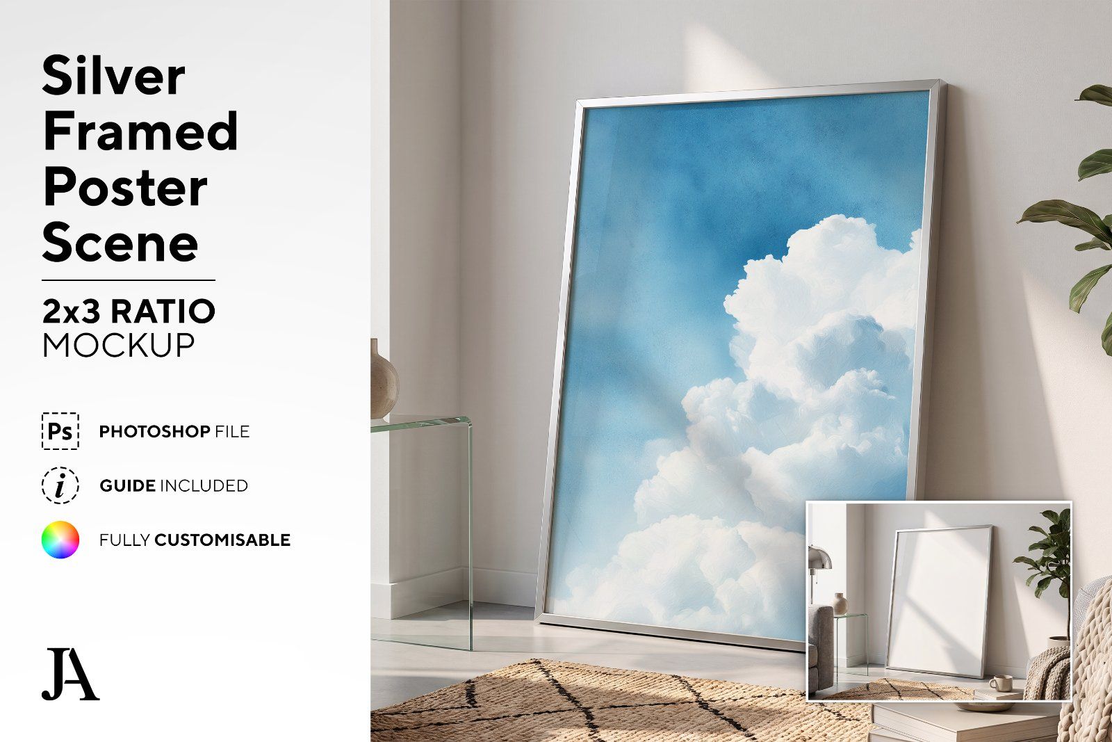 Silver Framed Poster | 2x3 Ratio PSD — image 2