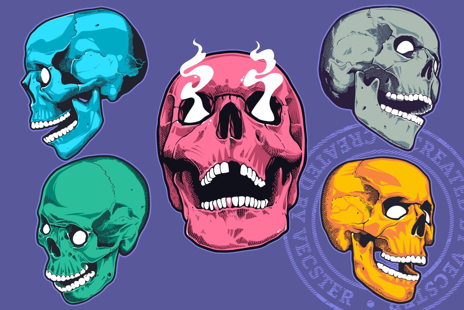 Vintage Vector Skulls Pack — image 2