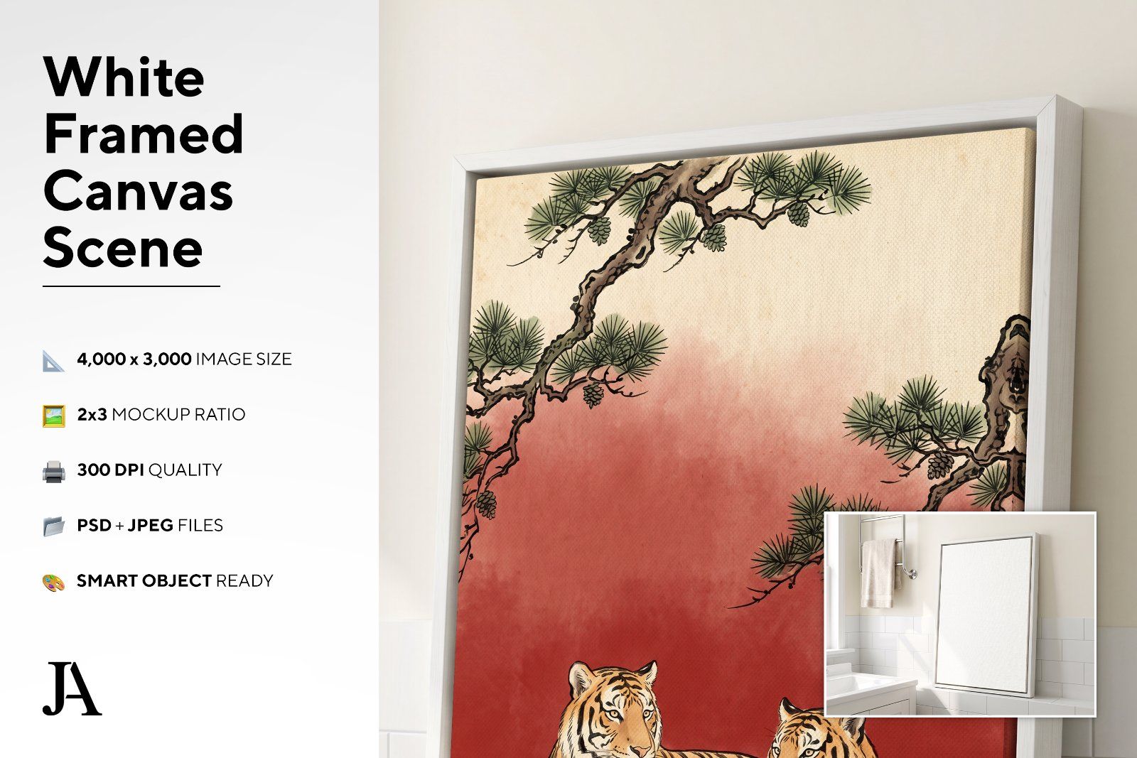 White Framed Canvas | 2x3 Ratio PSD — image 3
