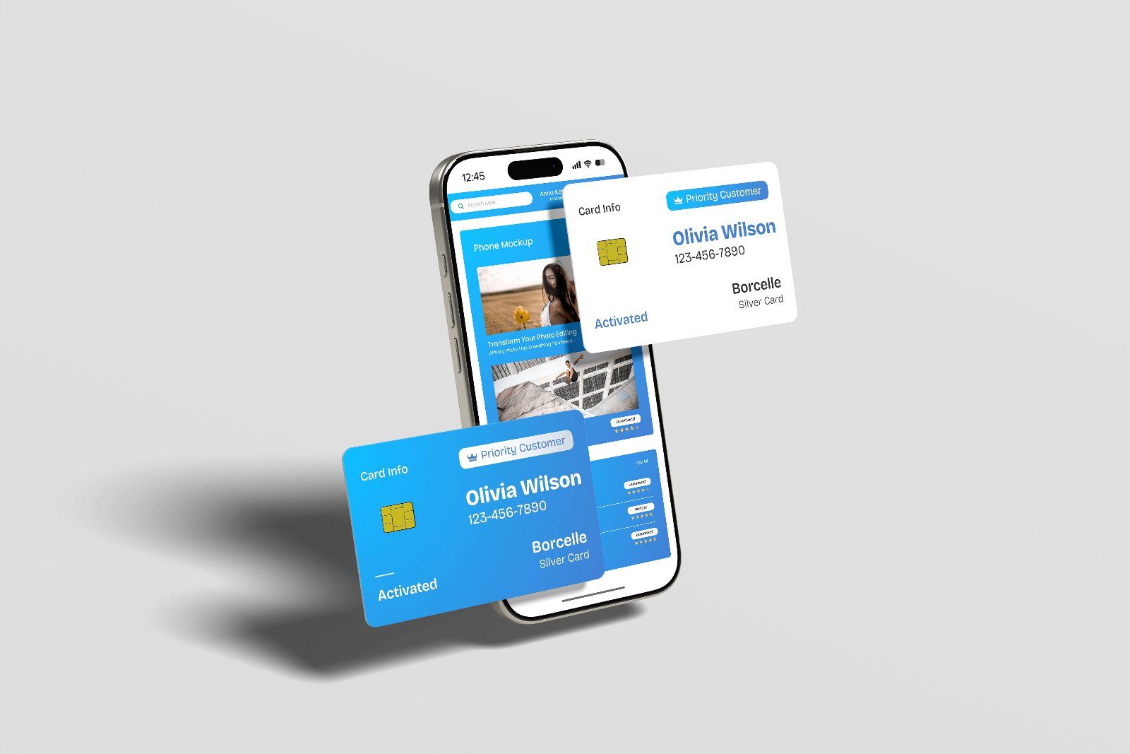 Smartphone and Credit Card Mockup — image 2