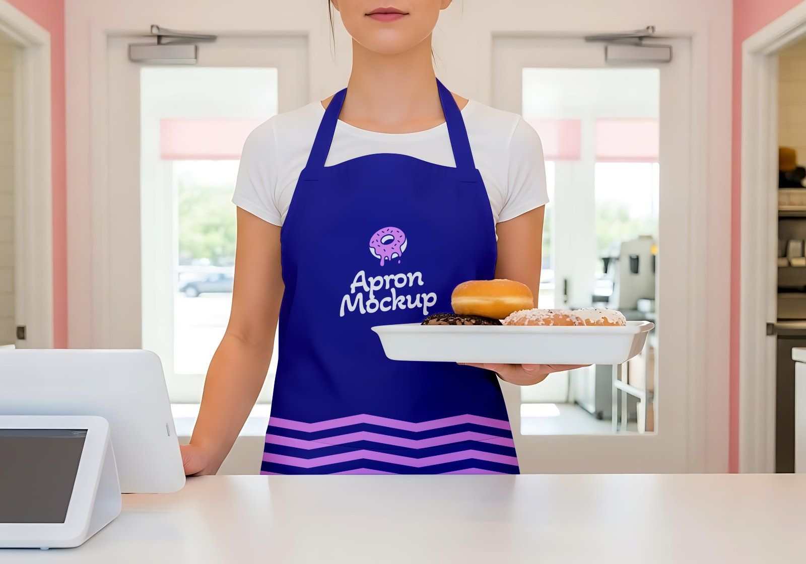 Premium Branding Blue Donut Store Mockup — image 5