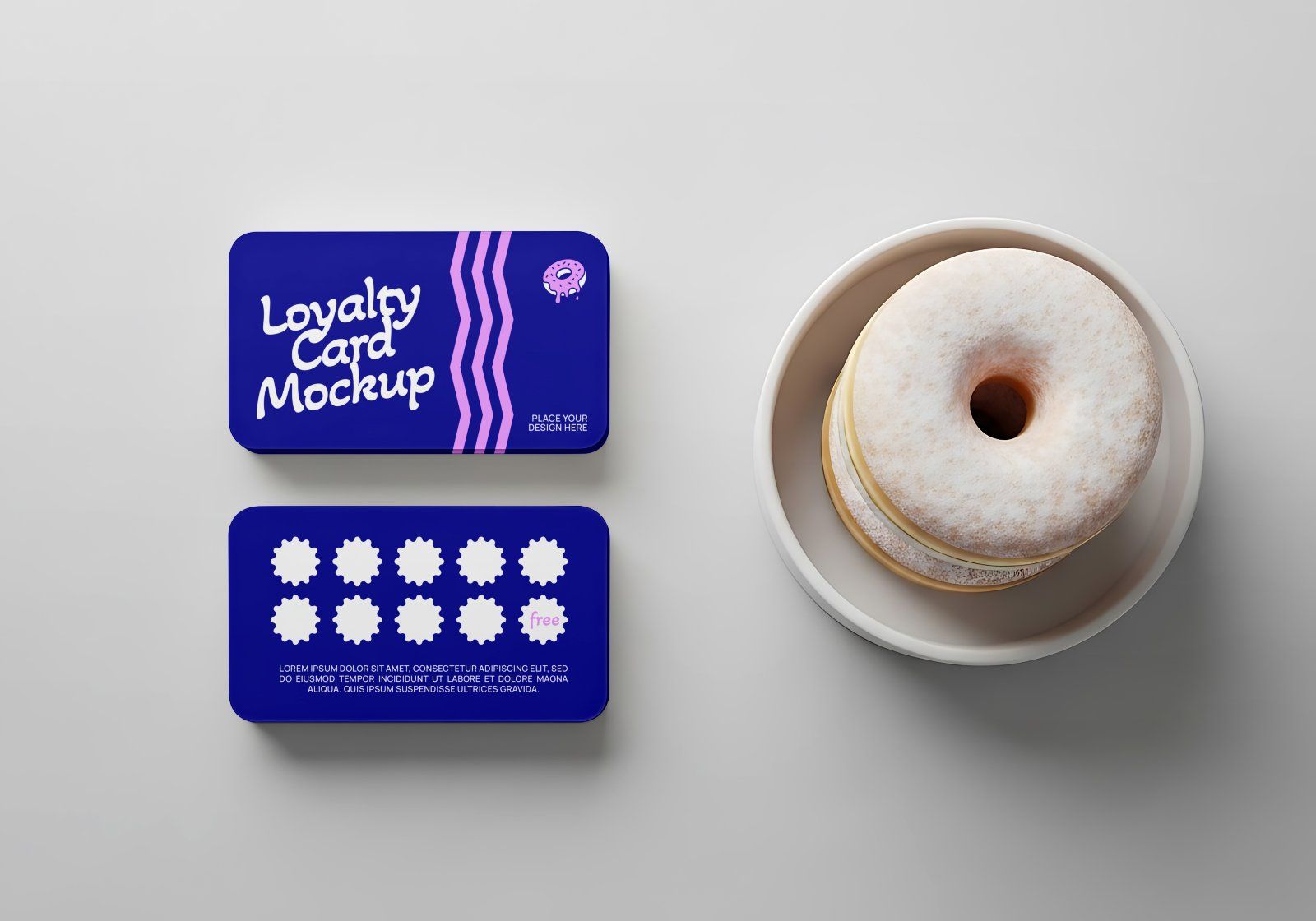 Premium Branding Blue Donut Store Mockup — image 7