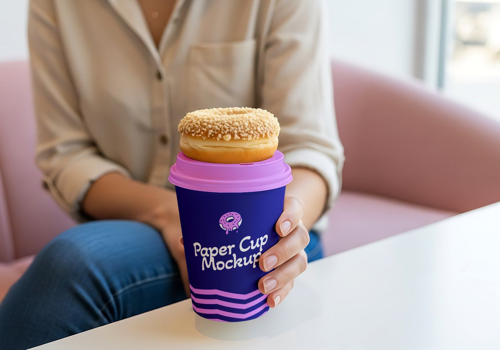 Premium Branding Blue Donut Store Mockup — image 8