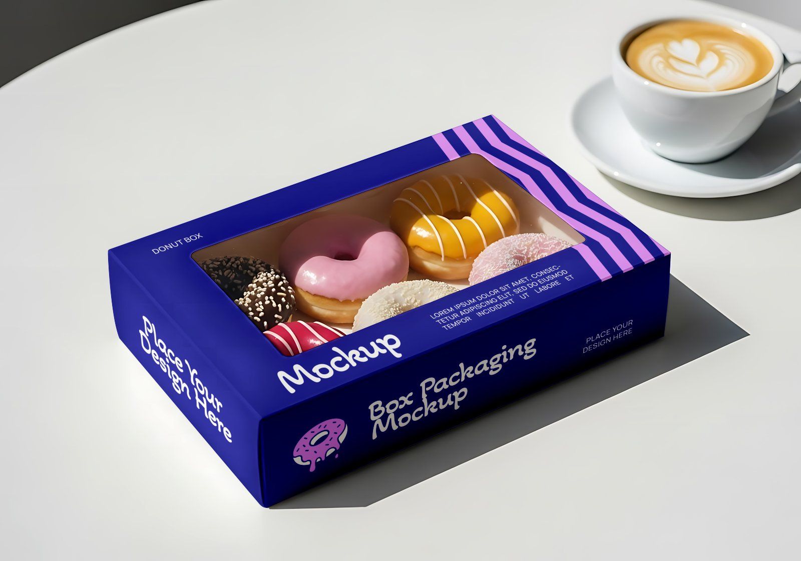 Premium Branding Blue Donut Store Mockup — image 9