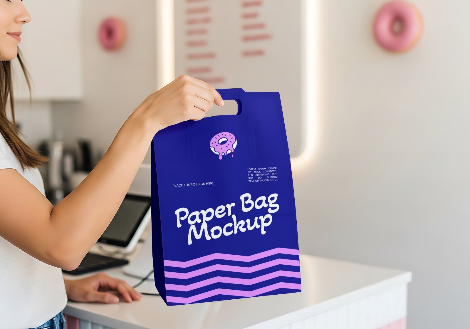 Premium Branding Blue Donut Store Mockup — image 12
