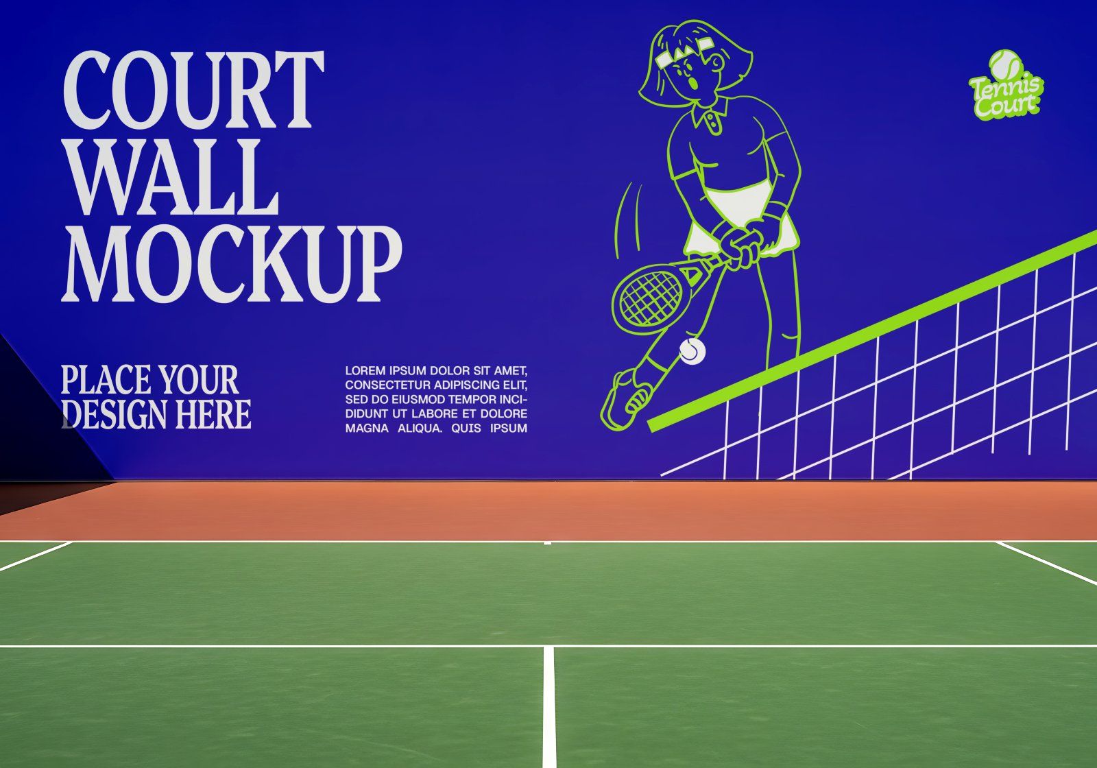 Pro Tennis Court Branding Mockup Bundle – 15 Premium PSD Scenes for Sportswear & Athletic Identity — image 18