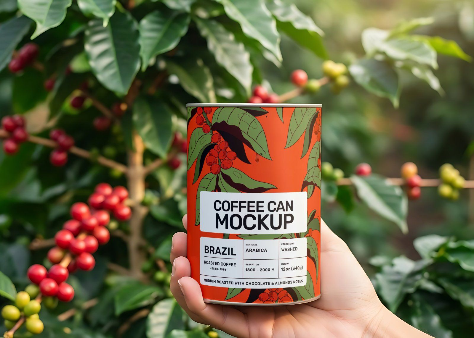15 Coffee Factory Mockups – PSD Pouch, Can, Sack, Box, Billboard & Farm Branding Kit — image 6