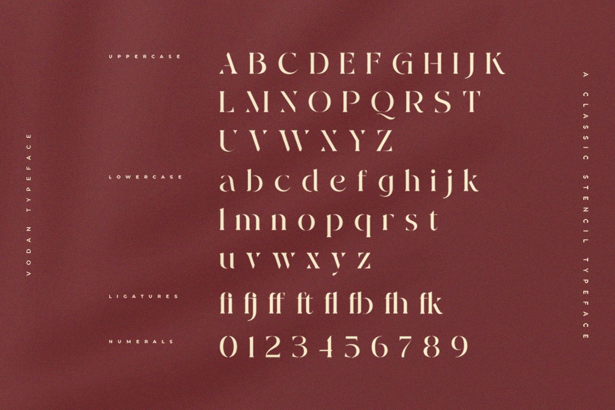 Vodan | Classic Stencil Serif Font — image 1