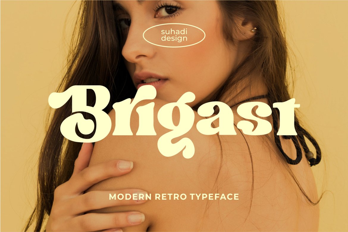 Brigast modern retro typeface font — image 1