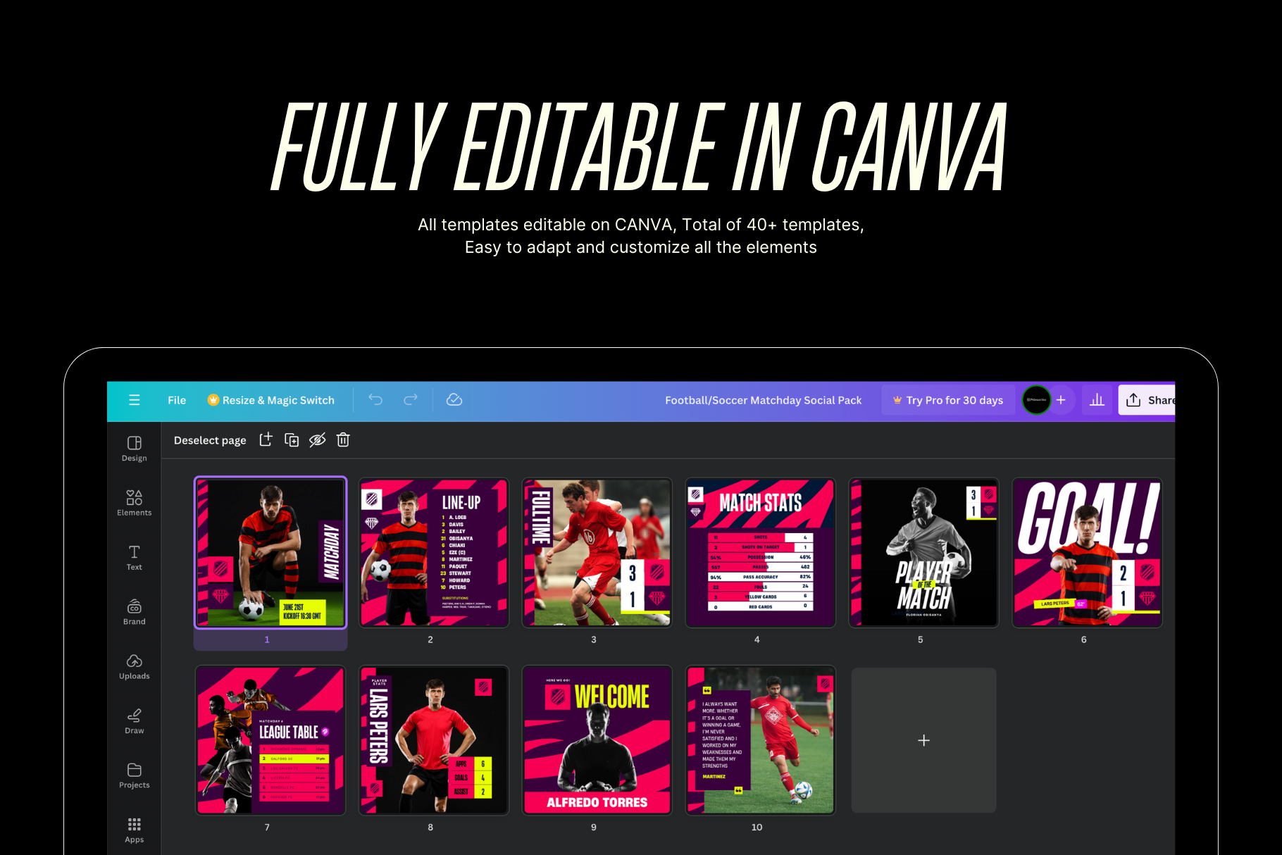 Football Matchday Social Media Pack | Canva Template — image 6