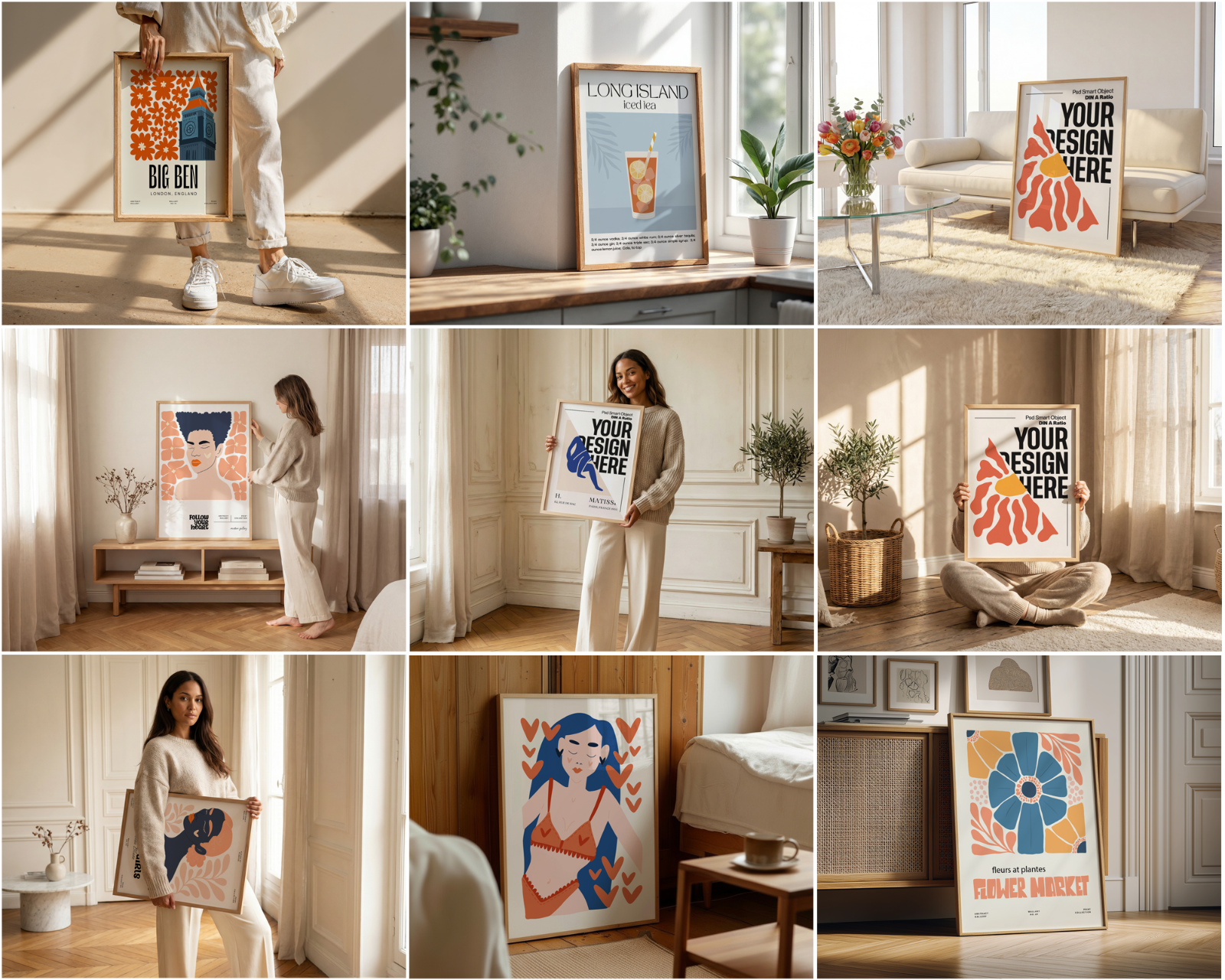 150 Poster Frame Mockup PSD Bundle, Wall Art Display , Din A Ratio — image 21