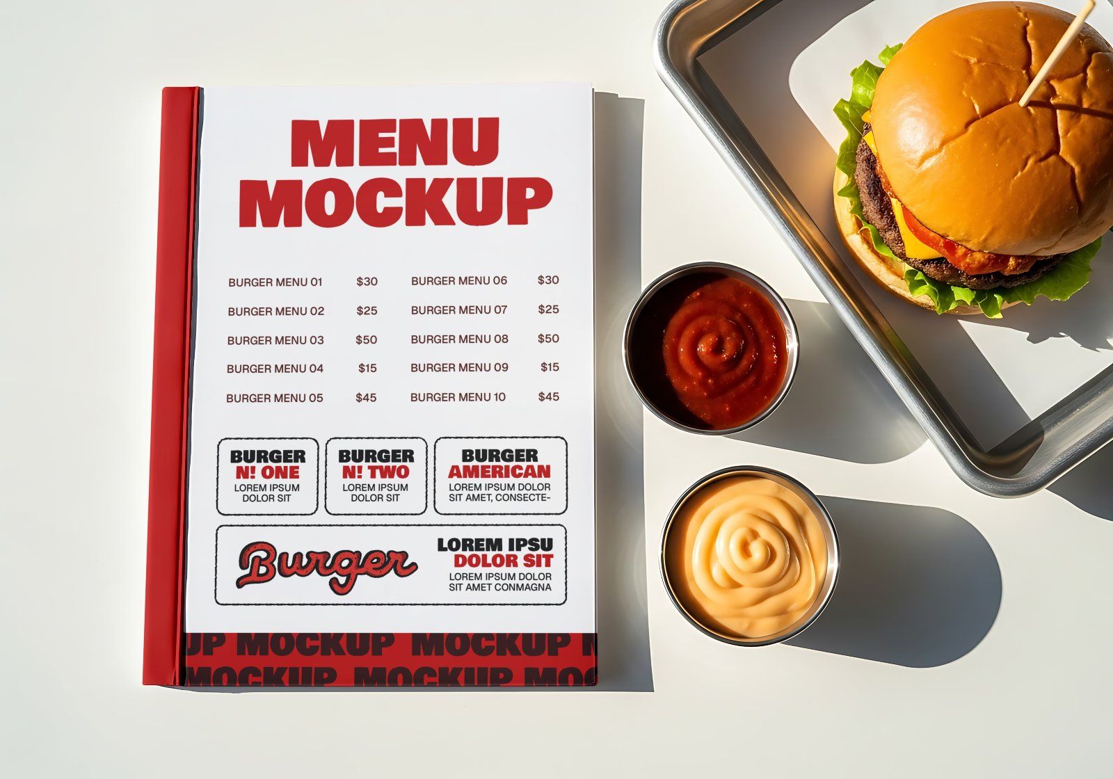 Burger Restaurant Branding Mockup Bundle | 15 Premium PSD Mockups | Fast Food Packaging & Menu Mocku — image 7