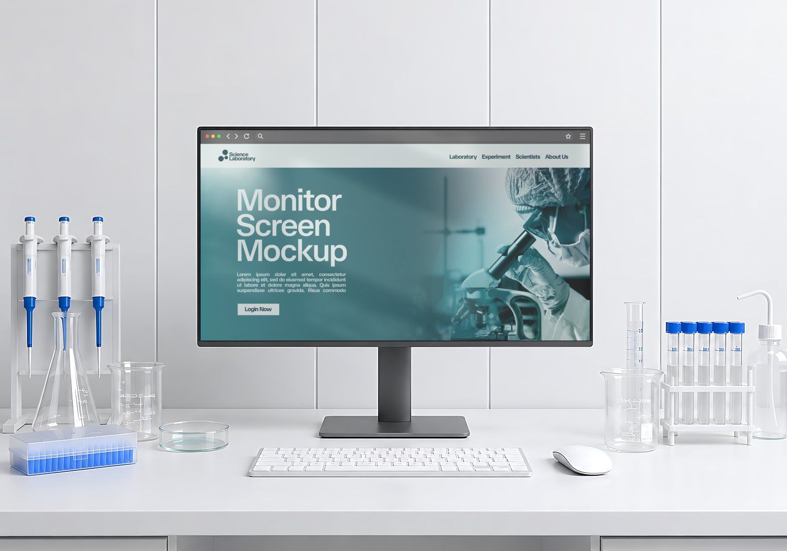 Premium Science Lab Branding Mockup Bundle – 15 Medical PSD Scenes for Pharmaceutical, Healthcare & — image 18