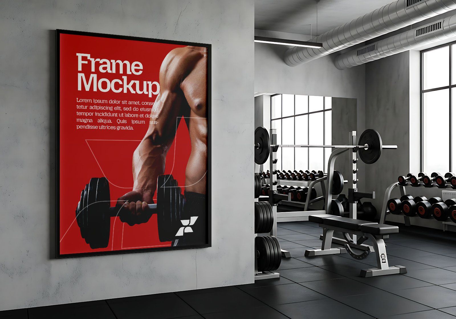 Premium Branding Red Gym Mockup — image 7
