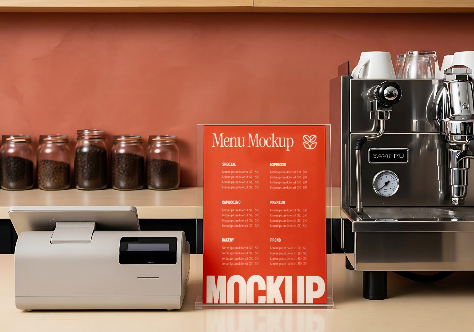 Premium Branding Red Store Coffee Mockup — image 3