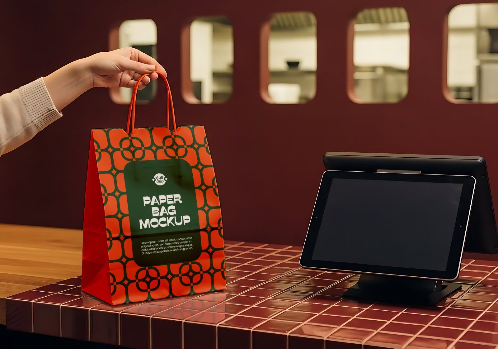 Premium Branding Orange China Restaurant Mockup — image 2