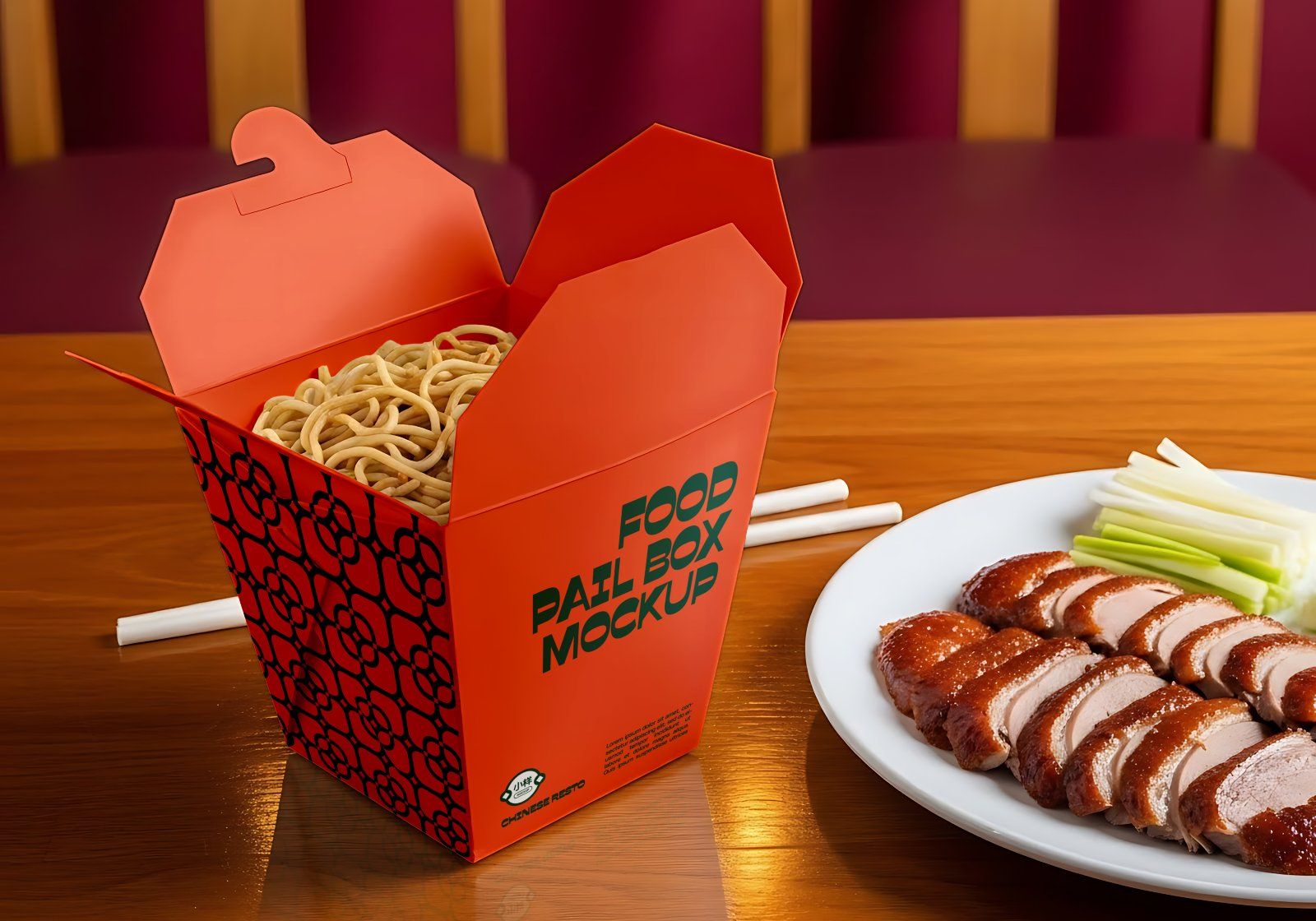 Premium Branding Orange China Restaurant Mockup — image 5