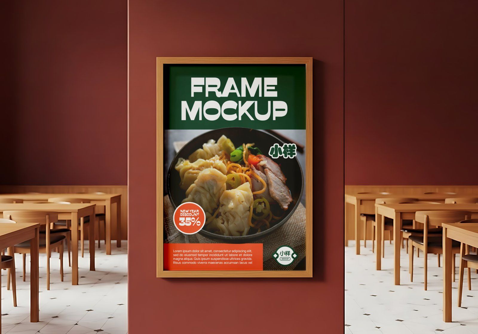 Premium Branding Orange China Restaurant Mockup — image 7