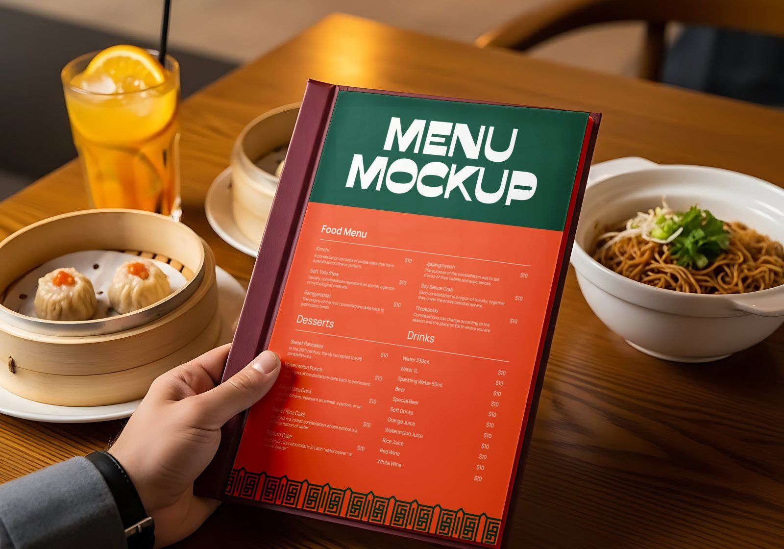 Premium Branding Orange China Restaurant Mockup — image 15