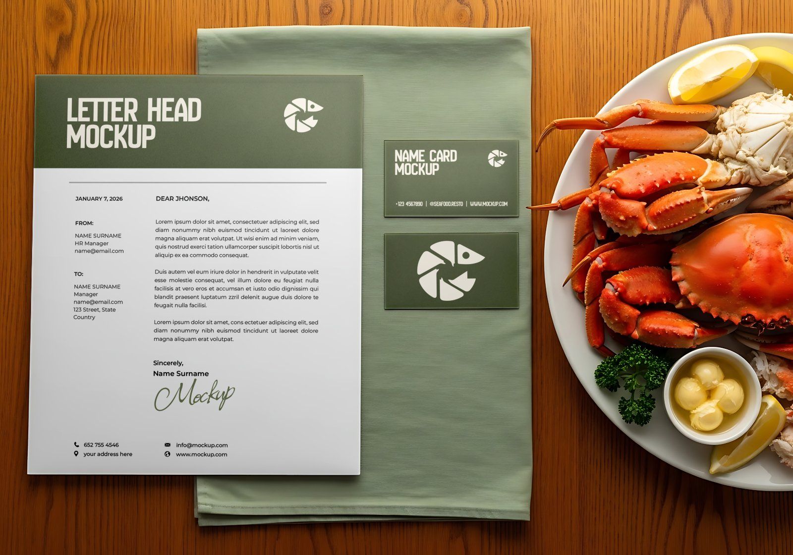 Premium Branding Seafood Resto Mockup — image 12
