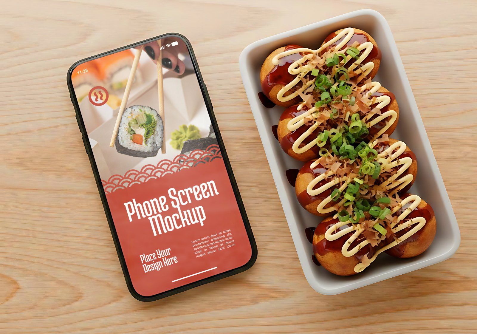 Premium Branding Red Japan Food Restaurant Mockup — image 4