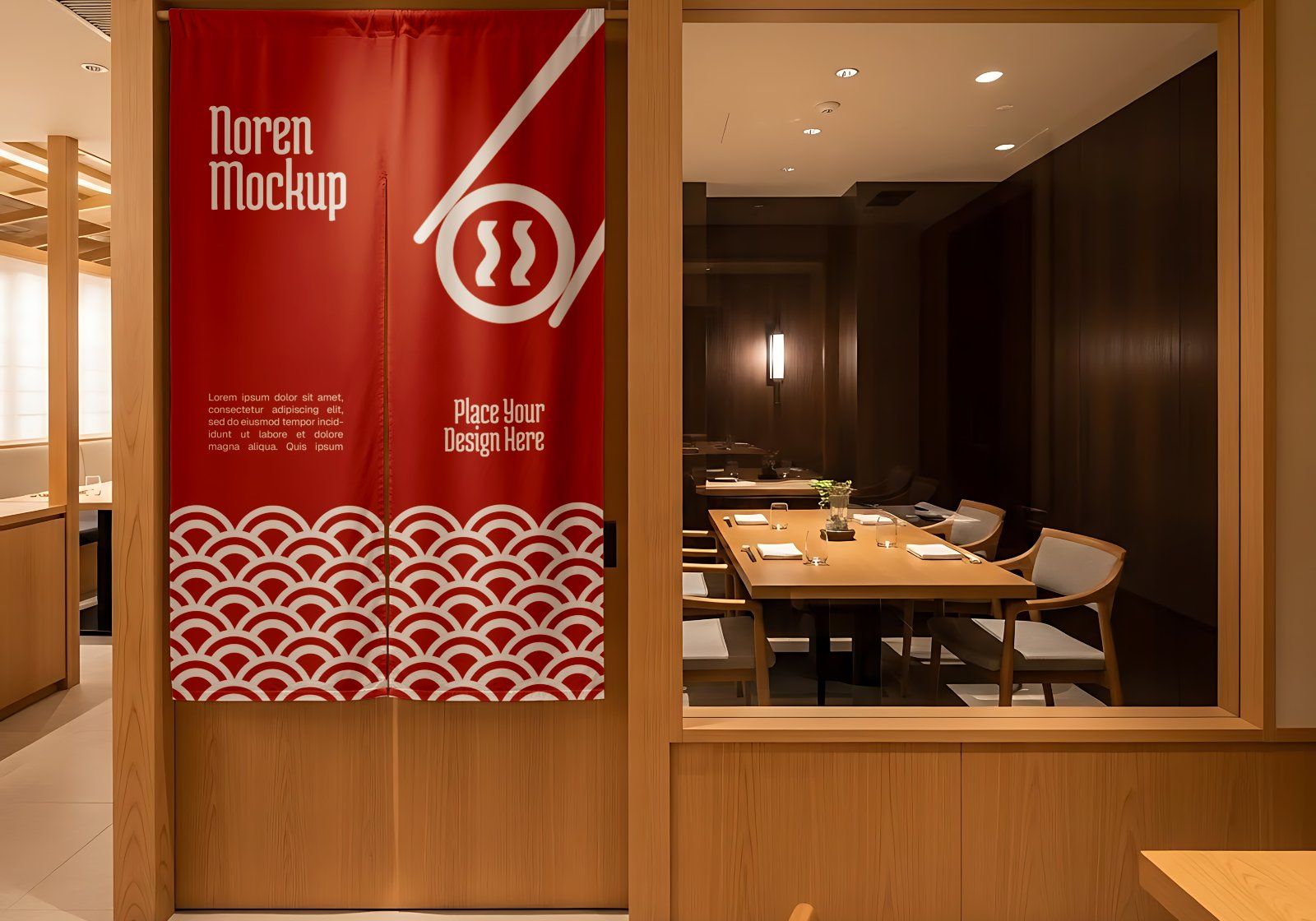 Premium Branding Red Japan Food Restaurant Mockup — image 8