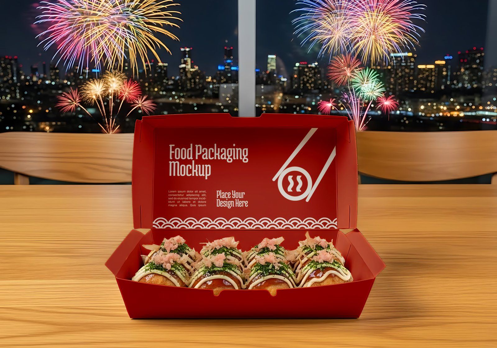 Premium Branding Red Japan Food Restaurant Mockup — image 9